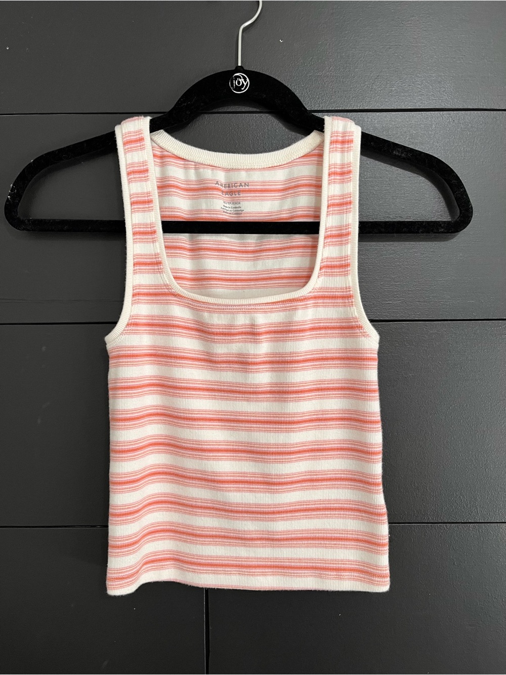 AMERICAN EAGLE Soft Stripe Square Neckline Women’s Ribbed Tank Top Sz XS EUC